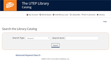 Tablet Screenshot of lib.utep.edu