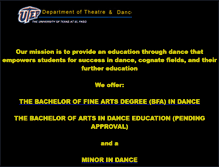 Tablet Screenshot of dance.utep.edu